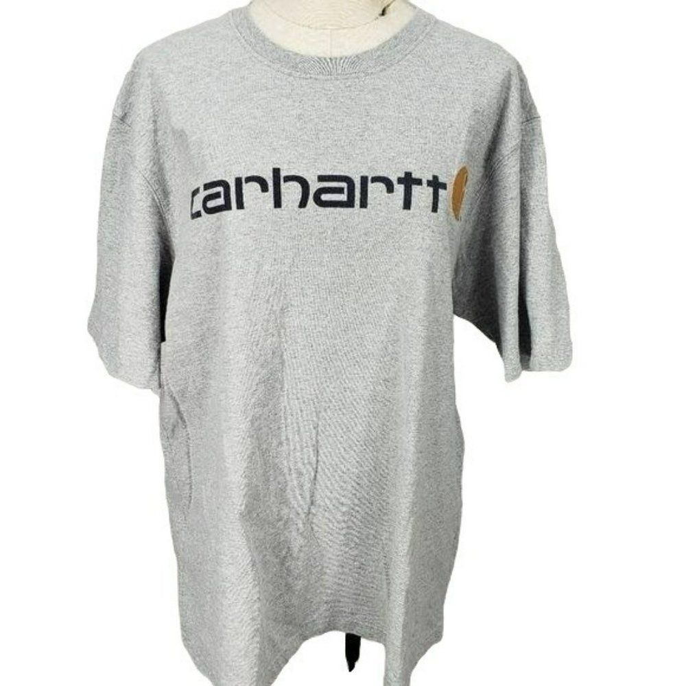 Carhartt Men's Logo Grey Short‎ Sleeve Tee Shirt Size XL Extra Large